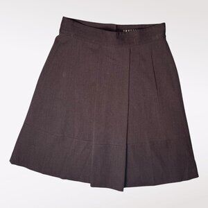 Thalian Pleated A-Line Mini Skirt Charcoal Black Small